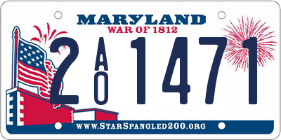 MD license plate 2AO1471