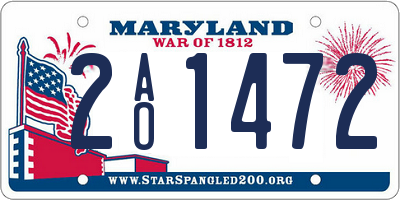 MD license plate 2AO1472