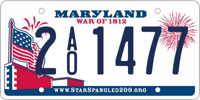 MD license plate 2AO1477