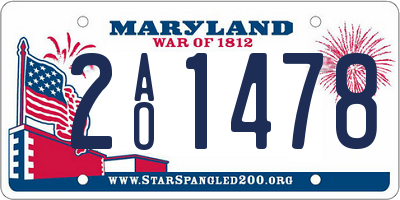 MD license plate 2AO1478
