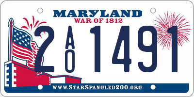 MD license plate 2AO1491