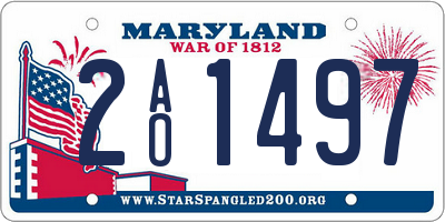 MD license plate 2AO1497