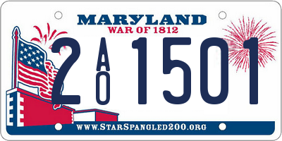 MD license plate 2AO1501