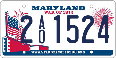 MD license plate 2AO1524
