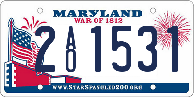 MD license plate 2AO1531