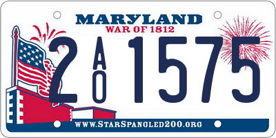 MD license plate 2AO1575