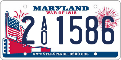 MD license plate 2AO1586