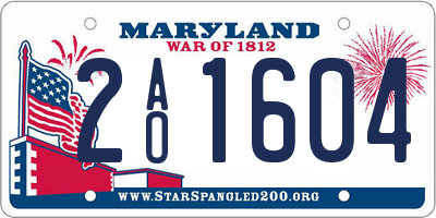 MD license plate 2AO1604