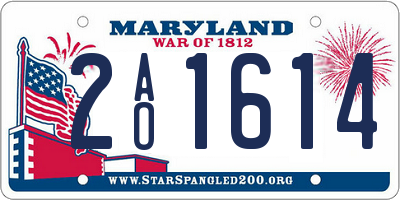 MD license plate 2AO1614