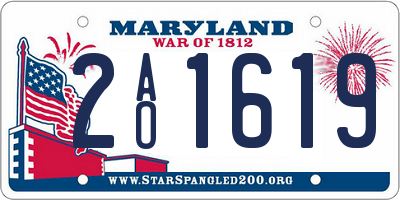MD license plate 2AO1619