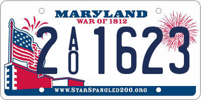 MD license plate 2AO1623