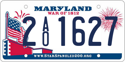 MD license plate 2AO1627