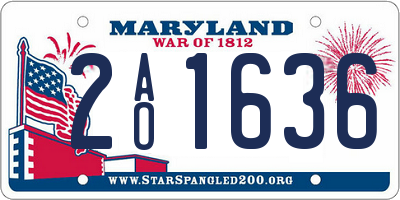 MD license plate 2AO1636