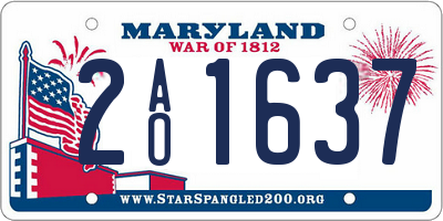 MD license plate 2AO1637