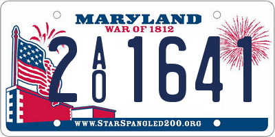 MD license plate 2AO1641