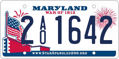 MD license plate 2AO1642