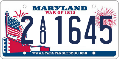 MD license plate 2AO1645