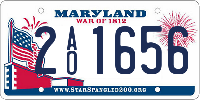 MD license plate 2AO1656