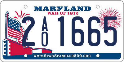 MD license plate 2AO1665