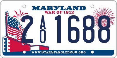 MD license plate 2AO1688