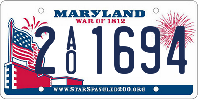 MD license plate 2AO1694