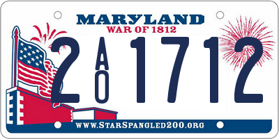 MD license plate 2AO1712