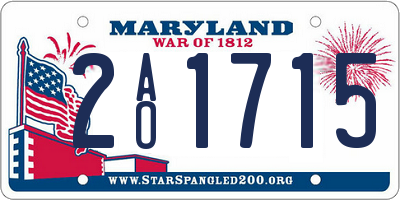 MD license plate 2AO1715