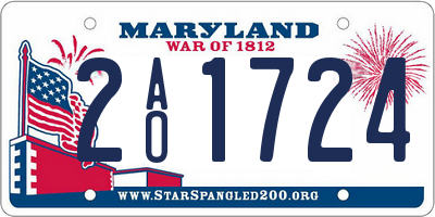 MD license plate 2AO1724