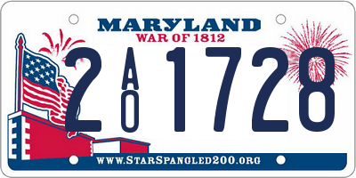 MD license plate 2AO1728