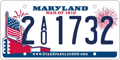 MD license plate 2AO1732