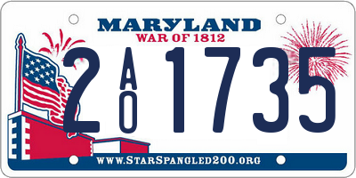 MD license plate 2AO1735