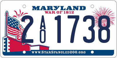 MD license plate 2AO1738