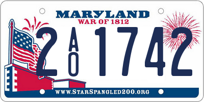 MD license plate 2AO1742