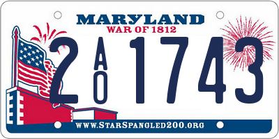 MD license plate 2AO1743