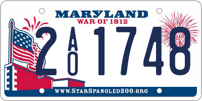 MD license plate 2AO1748
