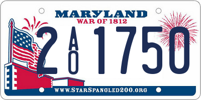 MD license plate 2AO1750