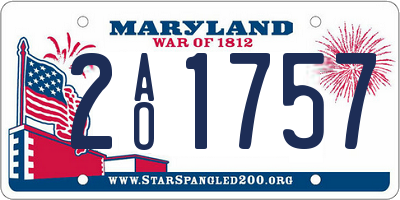 MD license plate 2AO1757
