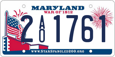 MD license plate 2AO1761