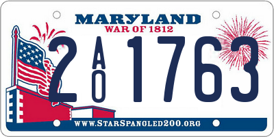 MD license plate 2AO1763