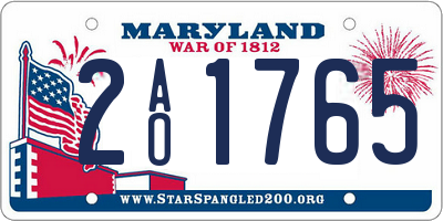 MD license plate 2AO1765