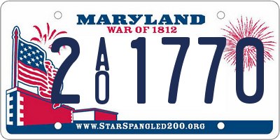 MD license plate 2AO1770