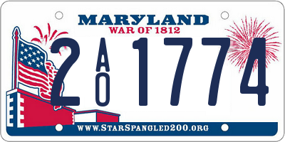 MD license plate 2AO1774