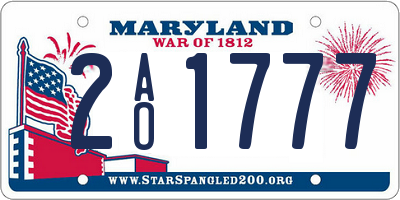 MD license plate 2AO1777