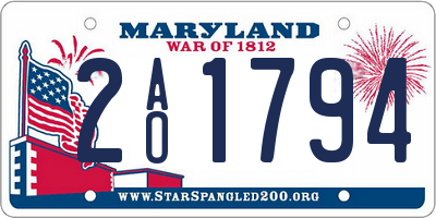 MD license plate 2AO1794