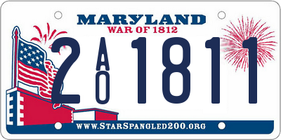 MD license plate 2AO1811