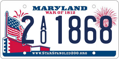 MD license plate 2AO1868