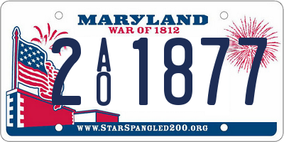 MD license plate 2AO1877
