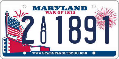 MD license plate 2AO1891