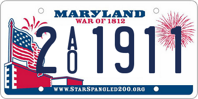 MD license plate 2AO1911