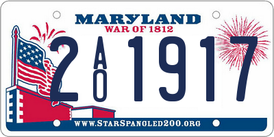 MD license plate 2AO1917
